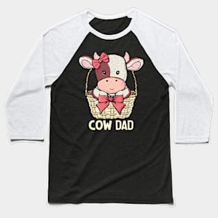 Cow Dad Cow Lover Men Cow Gift Father Farm Cow Baseball T-Shirt